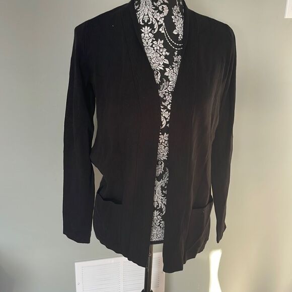 Jones New York Womens Open Front Cardi W/Rib Placket NEW - Picture 2 of 4